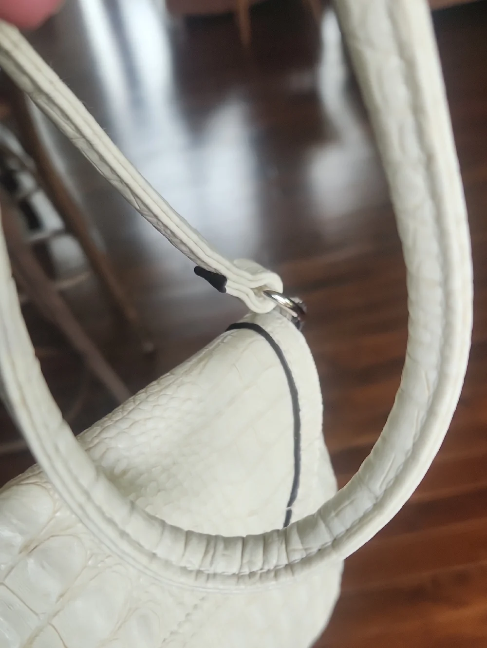 Vegan Croc-Embossed Small Crossbody Shoulder Bag